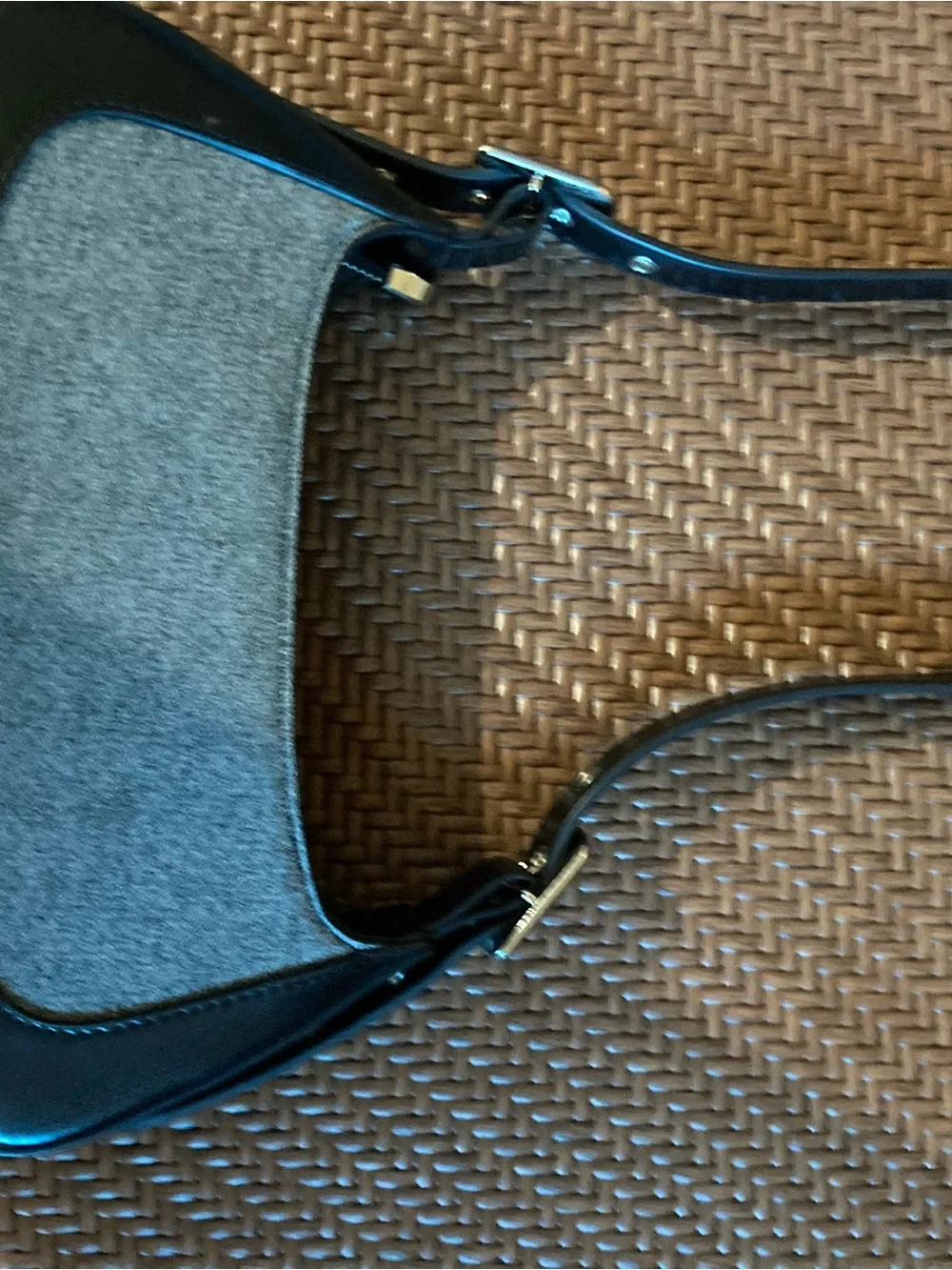 Hapas Black and Gray Shoulder Bag - Chic Everyday Women’s Purse - Picture 4 of 4